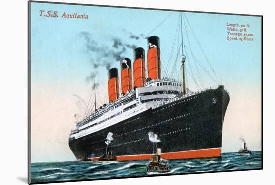 Ocean Liner RMS Aquitania, 20th Century-null-Mounted Giclee Print