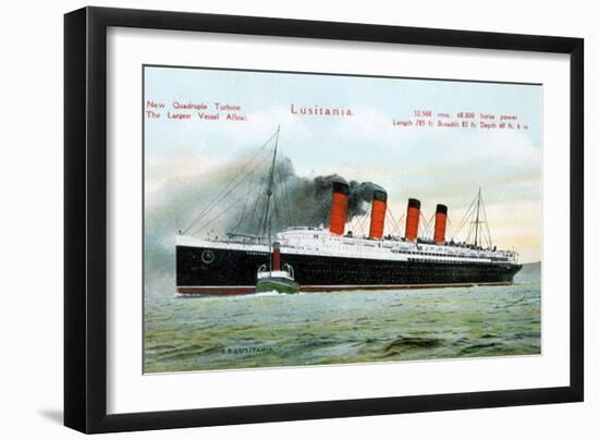 Ocean Liner RMS Lusitania, 20th Century-null-Framed Giclee Print