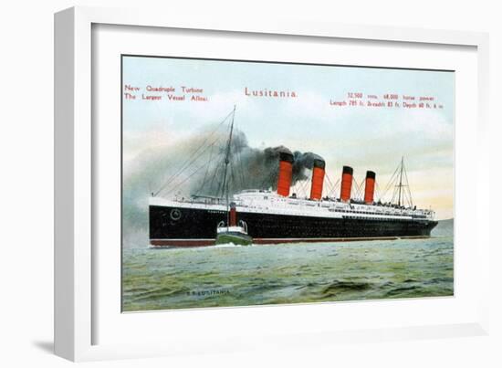 Ocean Liner RMS Lusitania, 20th Century-null-Framed Giclee Print