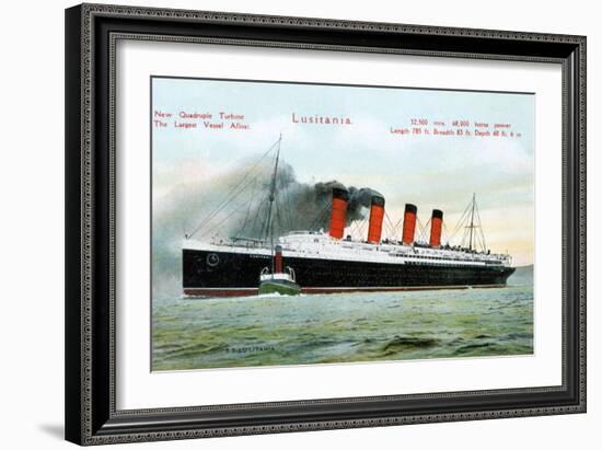 Ocean Liner RMS Lusitania, 20th Century-null-Framed Giclee Print