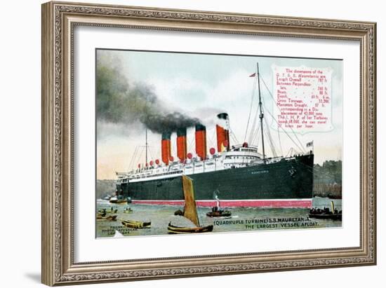 Ocean Liner RMS Mauretania, 20th Century-null-Framed Giclee Print