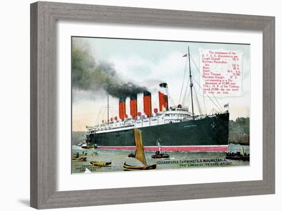 Ocean Liner RMS Mauretania, 20th Century-null-Framed Giclee Print