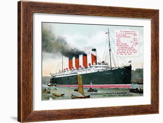 Ocean Liner RMS Mauretania, 20th Century-null-Framed Giclee Print