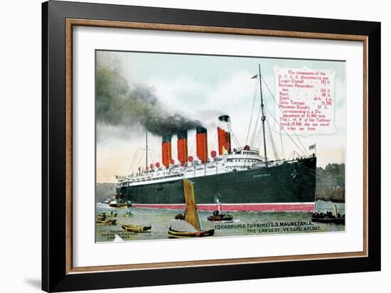 Ocean Liner RMS Mauretania, 20th Century-null-Framed Giclee Print