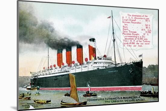 Ocean Liner RMS Mauretania, 20th Century-null-Mounted Giclee Print