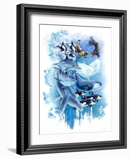 Ocean Mammals-Tim Knepp-Framed Giclee Print