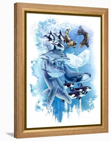 Ocean Mammals-Tim Knepp-Framed Premier Image Canvas