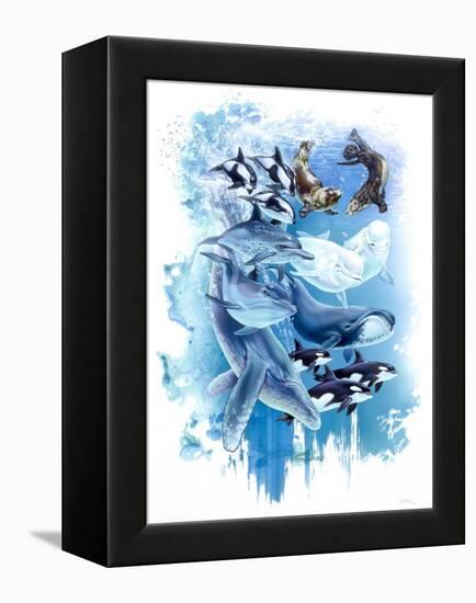 Ocean Mammals-Tim Knepp-Framed Premier Image Canvas