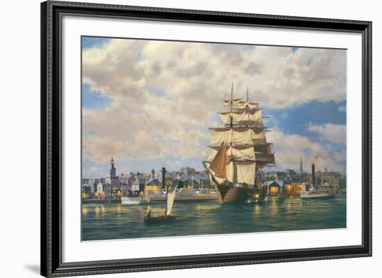 'Ocean Monarch' leaving New York-Roy Cross-Framed Giclee Print