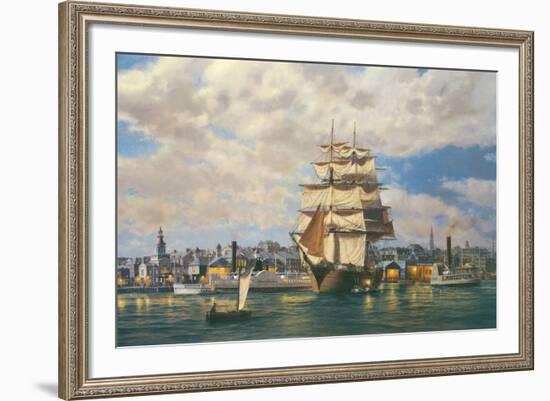 'Ocean Monarch' leaving New York-Roy Cross-Framed Giclee Print