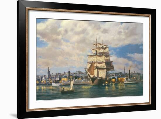 'Ocean Monarch' leaving New York-Roy Cross-Framed Giclee Print