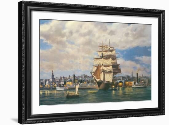 'Ocean Monarch' leaving New York-Roy Cross-Framed Giclee Print