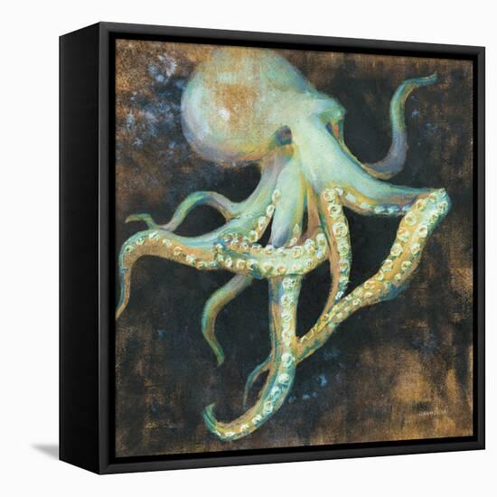 Ocean Octopus on Black-Danhui Nai-Framed Stretched Canvas