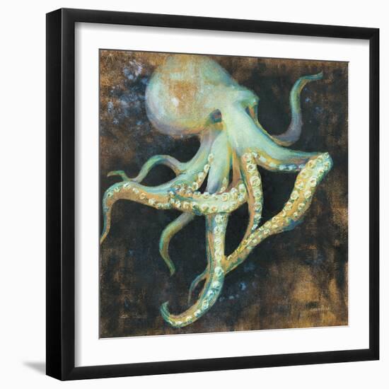 Ocean Octopus on Black-Danhui Nai-Framed Premium Giclee Print