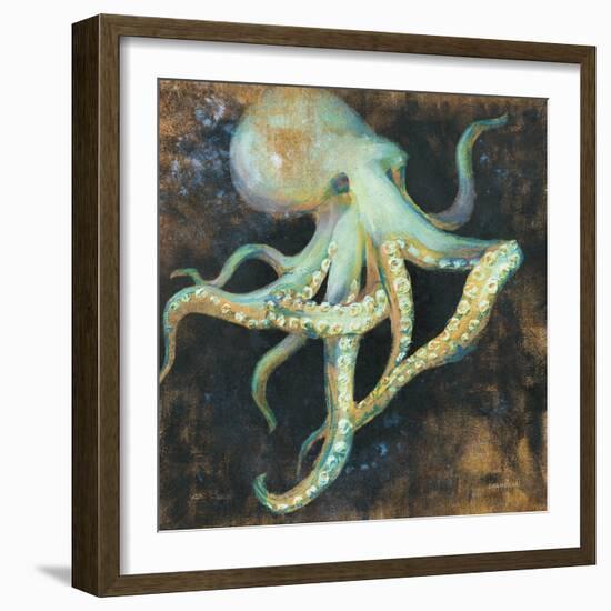 Ocean Octopus on Black-Danhui Nai-Framed Art Print