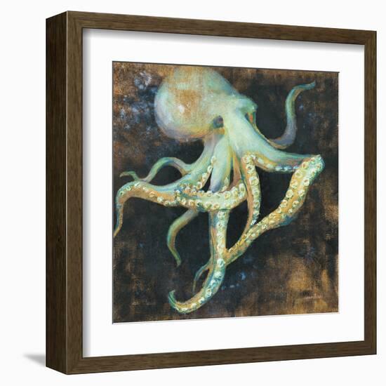 Ocean Octopus on Black-Danhui Nai-Framed Art Print