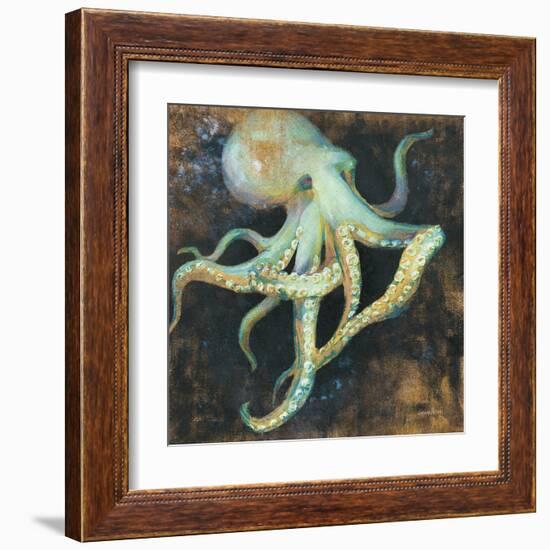 Ocean Octopus on Black-Danhui Nai-Framed Art Print