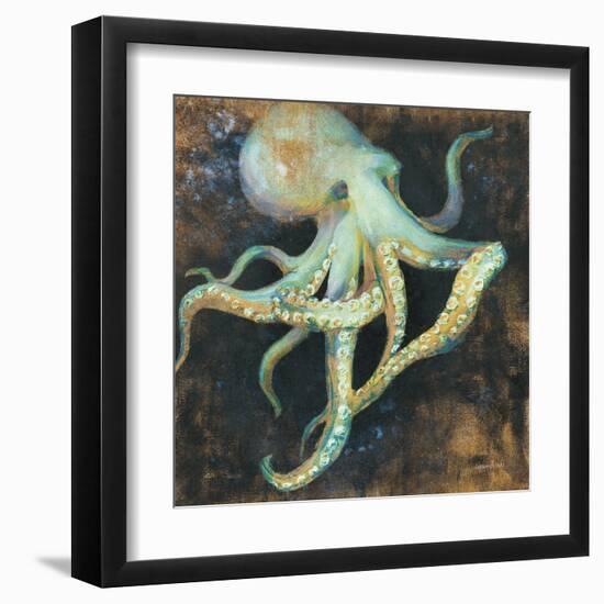 Ocean Octopus on Black-Danhui Nai-Framed Art Print