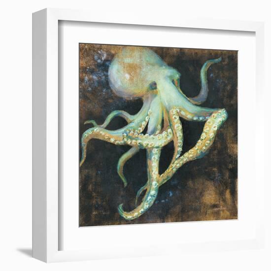 Ocean Octopus on Black-Danhui Nai-Framed Art Print