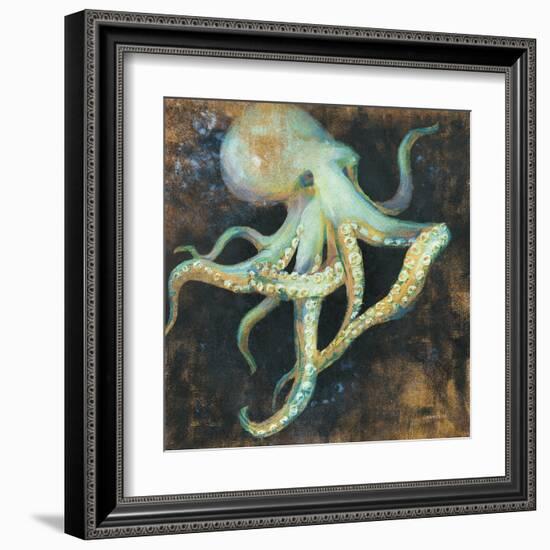 Ocean Octopus on Black-Danhui Nai-Framed Art Print