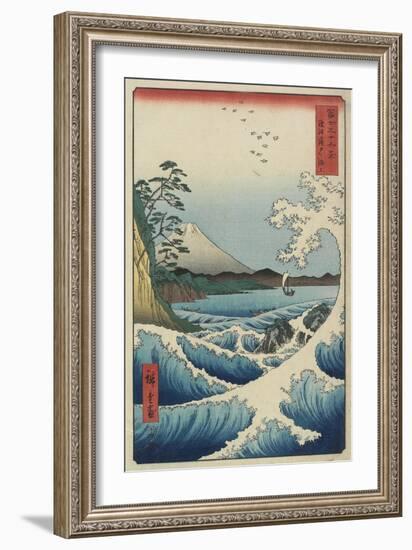 Ocean Off Satta, April 1858-Utagawa Hiroshige-Framed Giclee Print