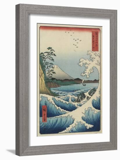 Ocean Off Satta, April 1858-Utagawa Hiroshige-Framed Giclee Print