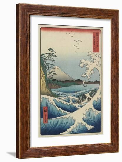 Ocean Off Satta, April 1858-Utagawa Hiroshige-Framed Giclee Print