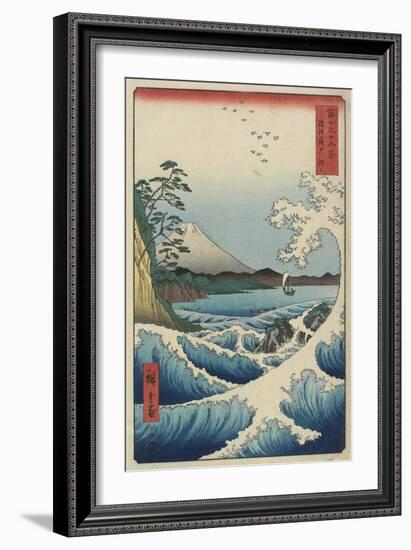 Ocean Off Satta, April 1858-Utagawa Hiroshige-Framed Giclee Print