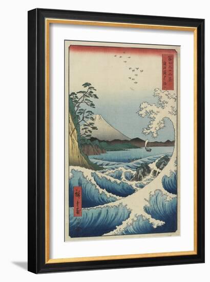 Ocean Off Satta, April 1858-Utagawa Hiroshige-Framed Giclee Print