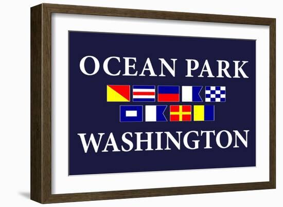 Ocean Park, Washington - Nautical Flags-Lantern Press-Framed Art Print