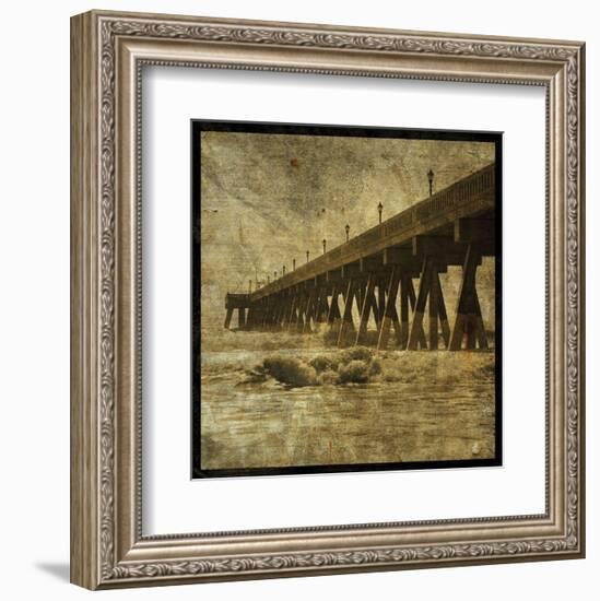 Ocean Pier No. 2-John W^ Golden-Framed Art Print