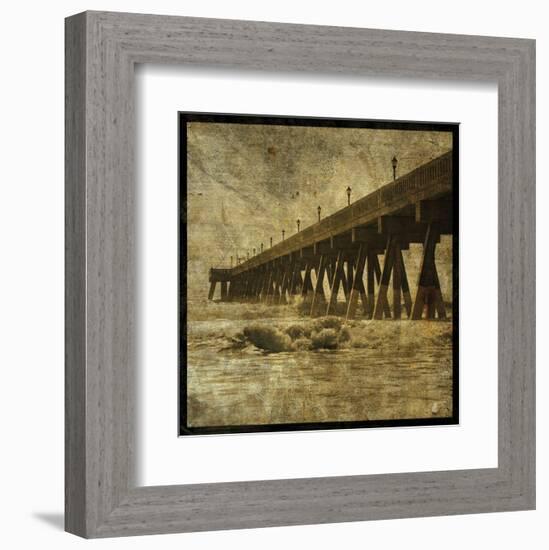 Ocean Pier No. 2-John W^ Golden-Framed Art Print