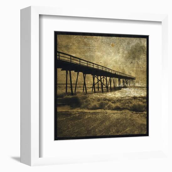 Ocean Pier No. 3-John W^ Golden-Framed Art Print