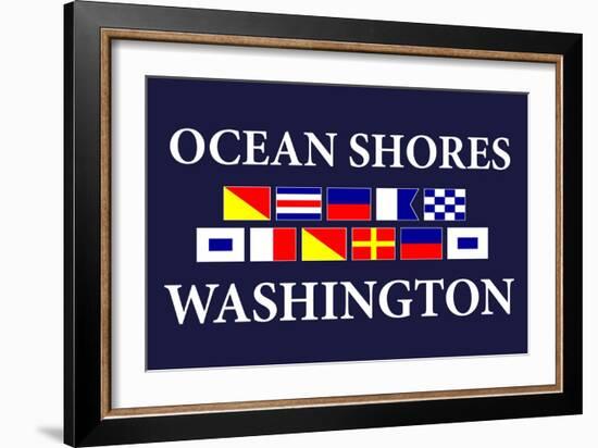 Ocean Shores, Washington - Nautical Flags-Lantern Press-Framed Art Print