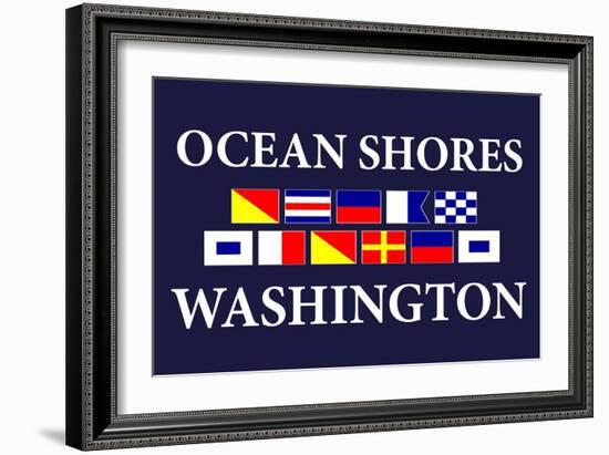 Ocean Shores, Washington - Nautical Flags-Lantern Press-Framed Art Print