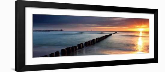 Ocean Sunset-Fline-Framed Art Print