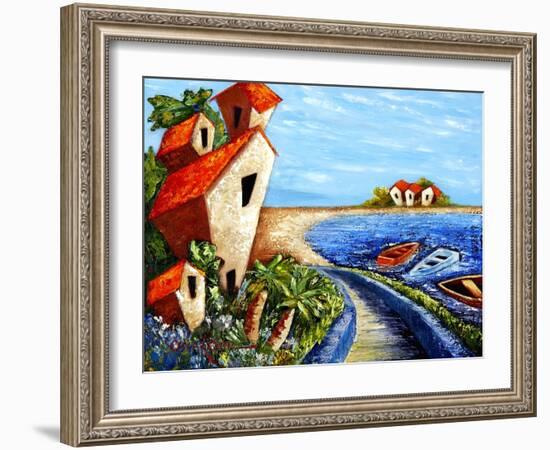 Ocean Village-Oscar Ortiz-Framed Giclee Print