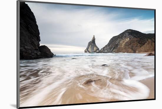 Ocean Waves Crashing on the Sandy Beach of Praia Da Ursa Surrounded by Cliffs, Cabo Da Roca-Roberto Moiola-Mounted Photographic Print