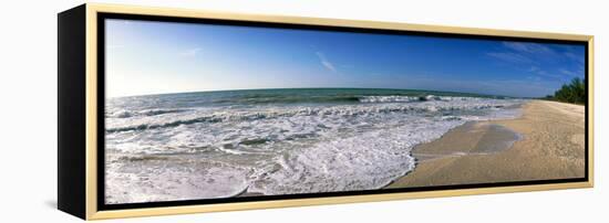 Ocean Waves on Beach Sanibel Island Fl-null-Framed Stretched Canvas