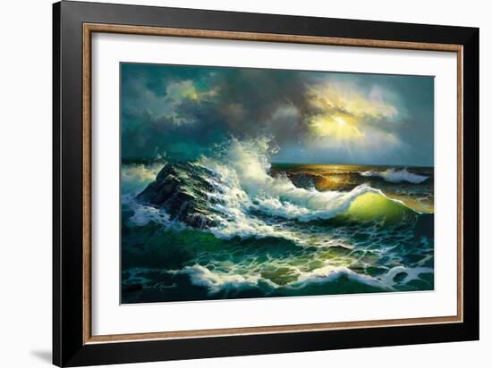 Ocean Waves-Diane Romanello-Framed Art Print