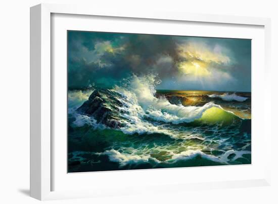 Ocean Waves-Diane Romanello-Framed Art Print