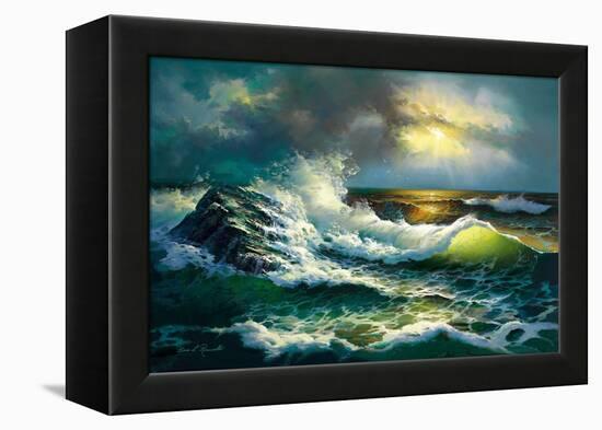 Ocean Waves-Diane Romanello-Framed Stretched Canvas