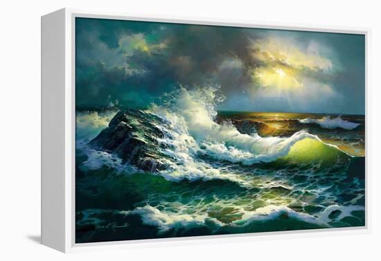 Ocean Waves-Diane Romanello-Framed Stretched Canvas