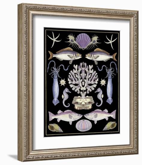 Oceana - Purple on Black-Susan Clickner-Framed Art Print