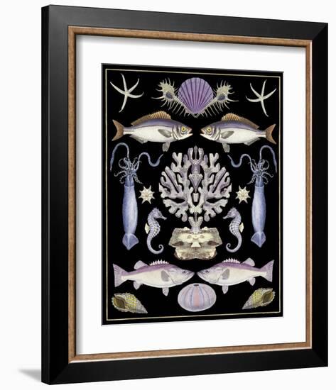 Oceana - Purple on Black-Susan Clickner-Framed Art Print