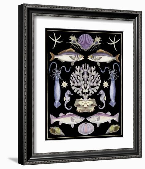 Oceana - Purple on Black-Susan Clickner-Framed Art Print