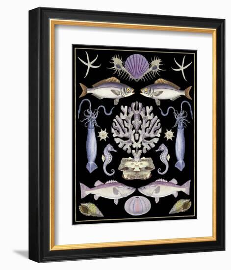Oceana - Purple on Black-Susan Clickner-Framed Art Print
