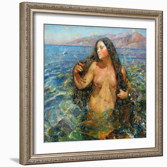 Oceanid (Oil on Canvas)-Annie Louisa Swynnerton-Framed Giclee Print