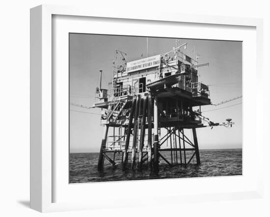 Oceanographic Research Tower Utilizing Electronic Equipment-null-Framed Photographic Print