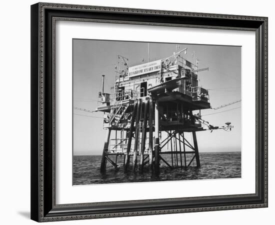 Oceanographic Research Tower Utilizing Electronic Equipment-null-Framed Photographic Print